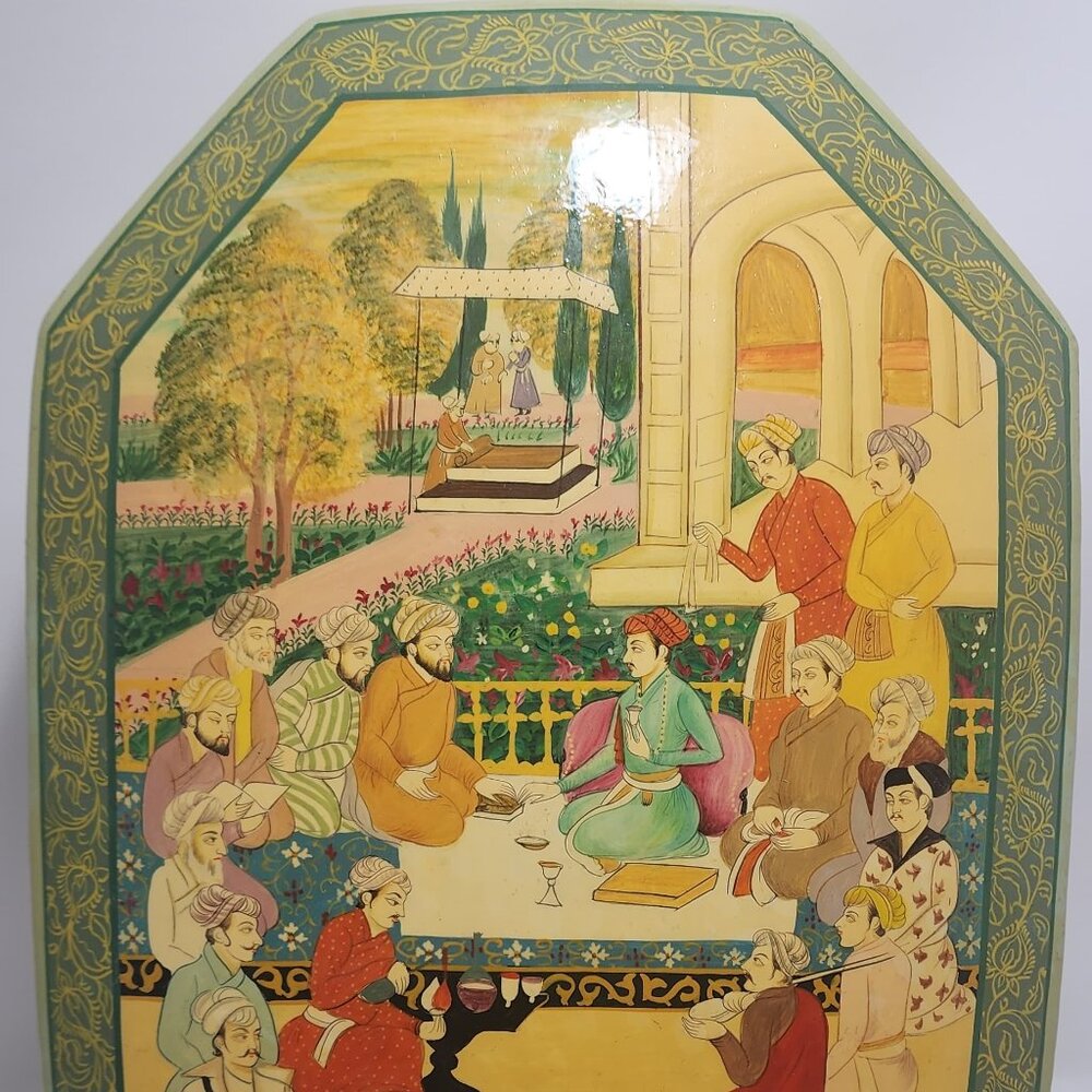 One-of-a-Kind Lacquered and Hand-Painted Jewel Box from India